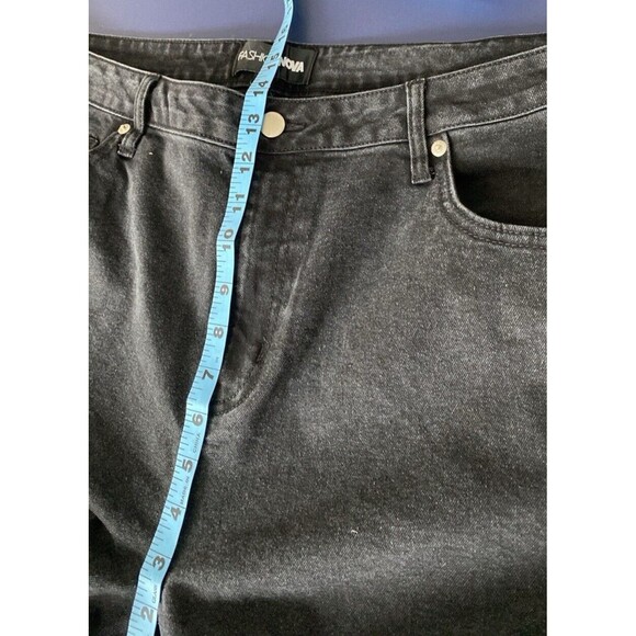 Fashion SuperNova Jean Womens 20 Side‎ Split Black Y2K Denim Straight Leg - Picture 8 of 13